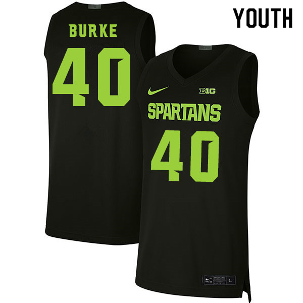 Youth Michigan State Spartans #40 Braden Burke NCAA Nike Authentic Black 2019-20 College Stitched Basketball Jersey XV41V77BA